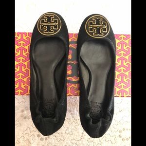 New Tory Burch Reva suede black flats 7.5 B